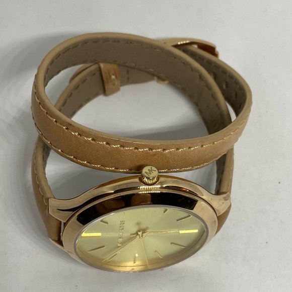 Michael Kors MK4288 Women's Beige Leather Analog S - Picture 8 of 12